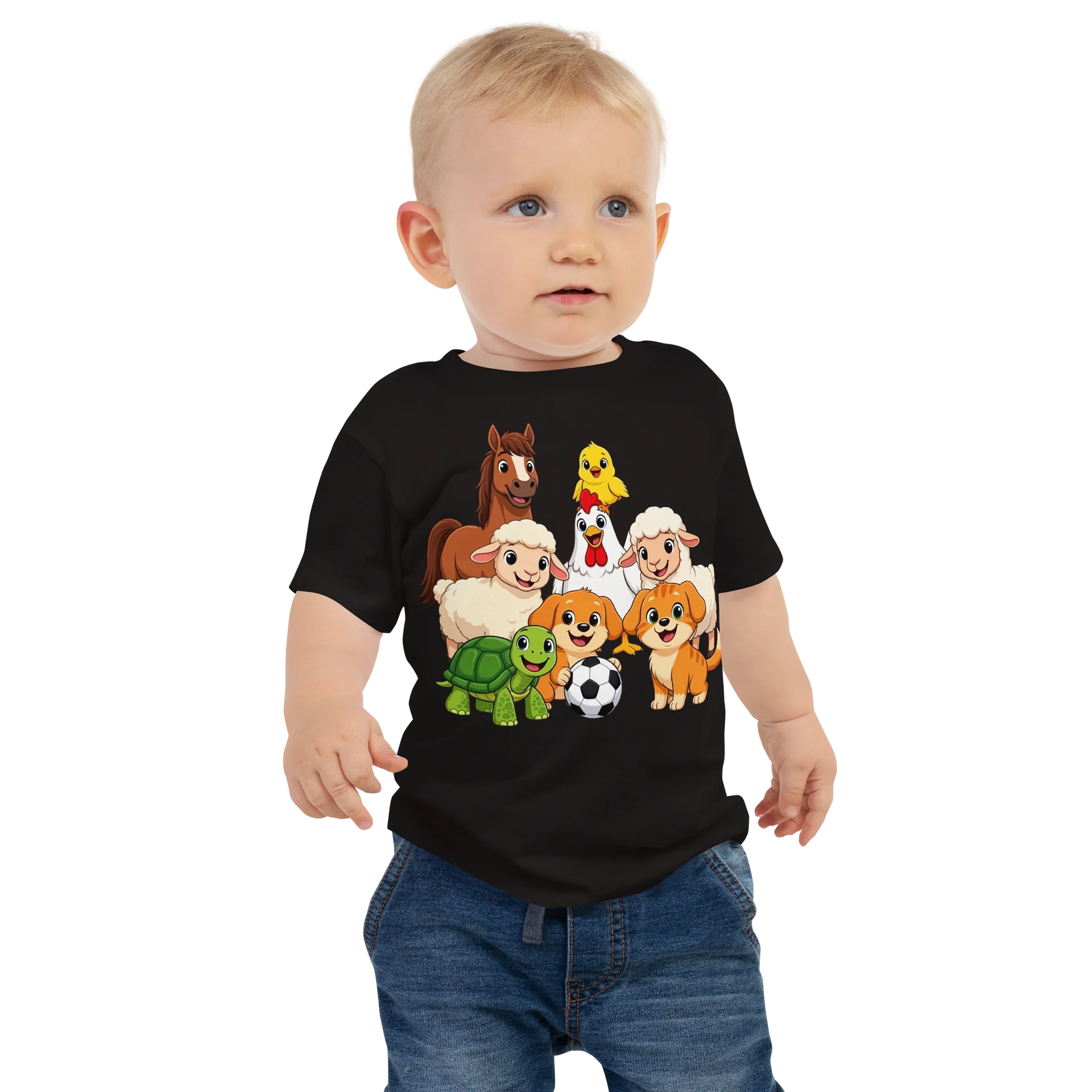 Farm Animal Soccer Crew Baby Tee product image (1)