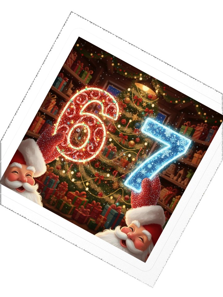 6 7 Meme Sticker Santa Claus And Christmas Tree 3in x 3in product image (2)