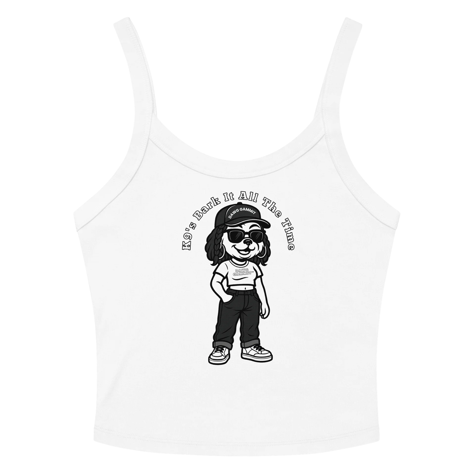 DAWG GAMMIT™ Female Yorkshire Terrier Racer White Tank Top product image (3)