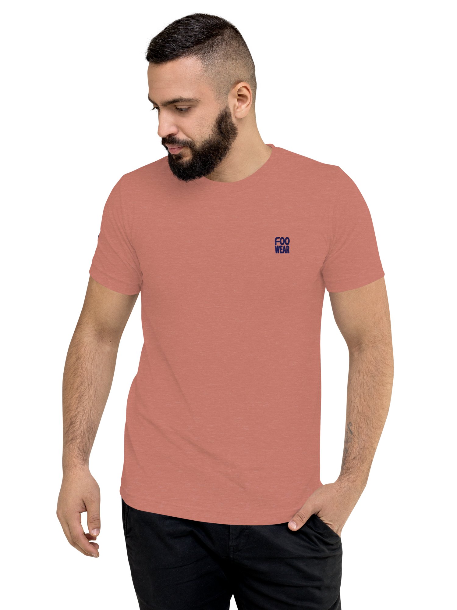 Embroidered Monogram T-Shirt in Mauve Red with Backprint product image (3)