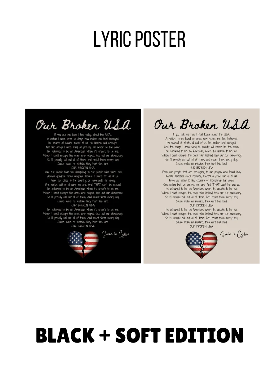 Our Broken USA Lyric Poster – Black + Soft Editions (Digital Download) product image (1)