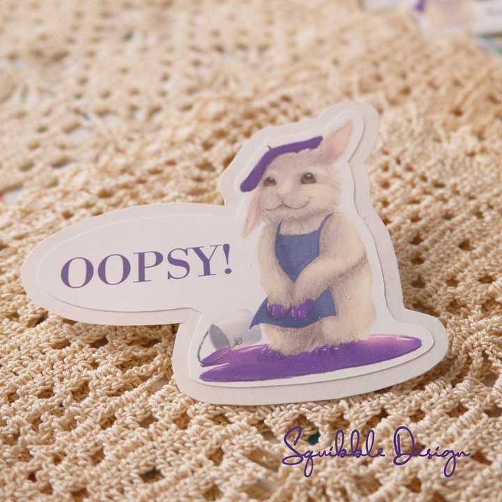 Vinyl Sticker - Artist Bunny: 'Oopsy Bunny' product image (1)