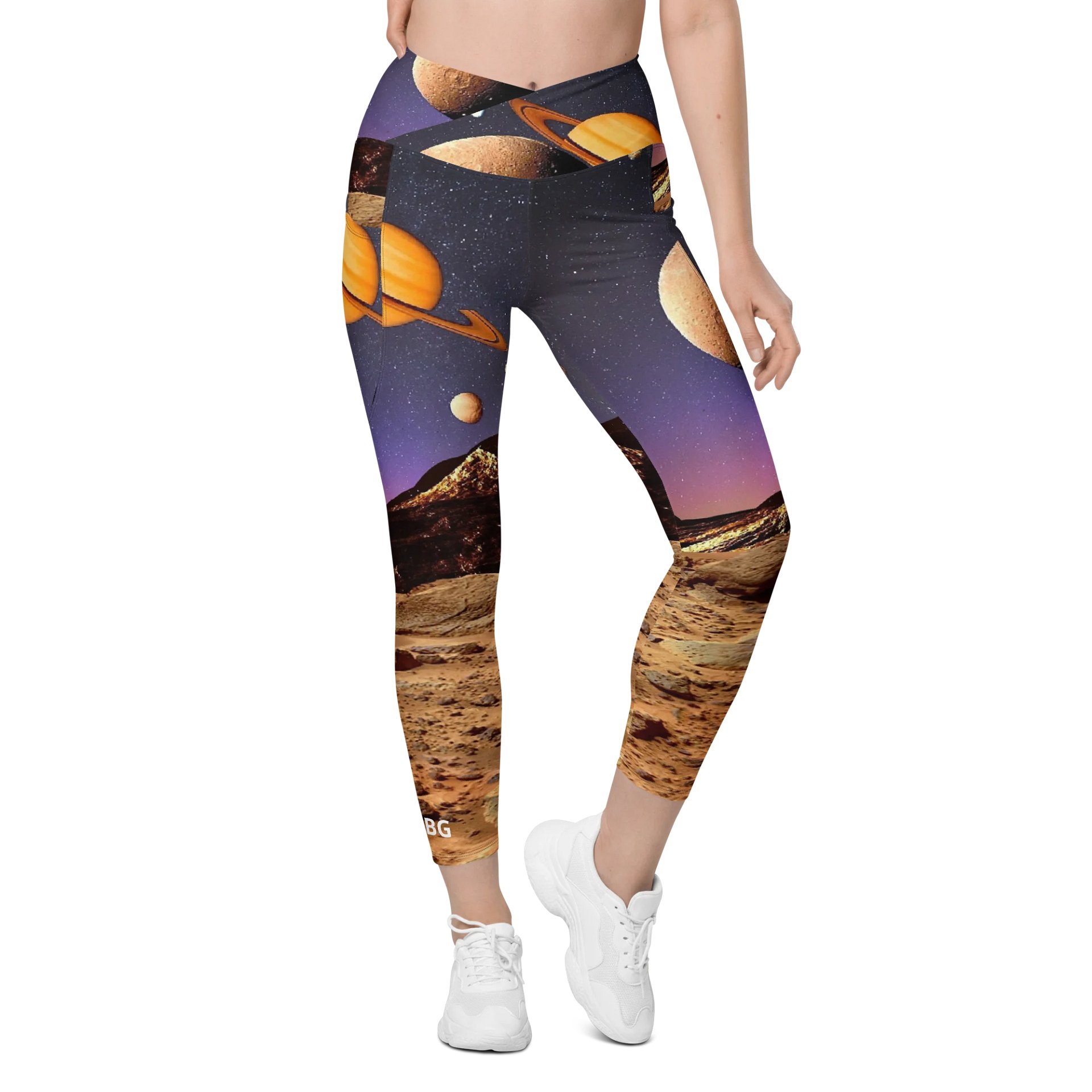 'Floating' Crossover Leggings with Pockets product image (1)