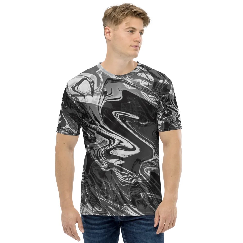 Black and White Swarm Pattern Urban Design T-Shirt product image (3)
