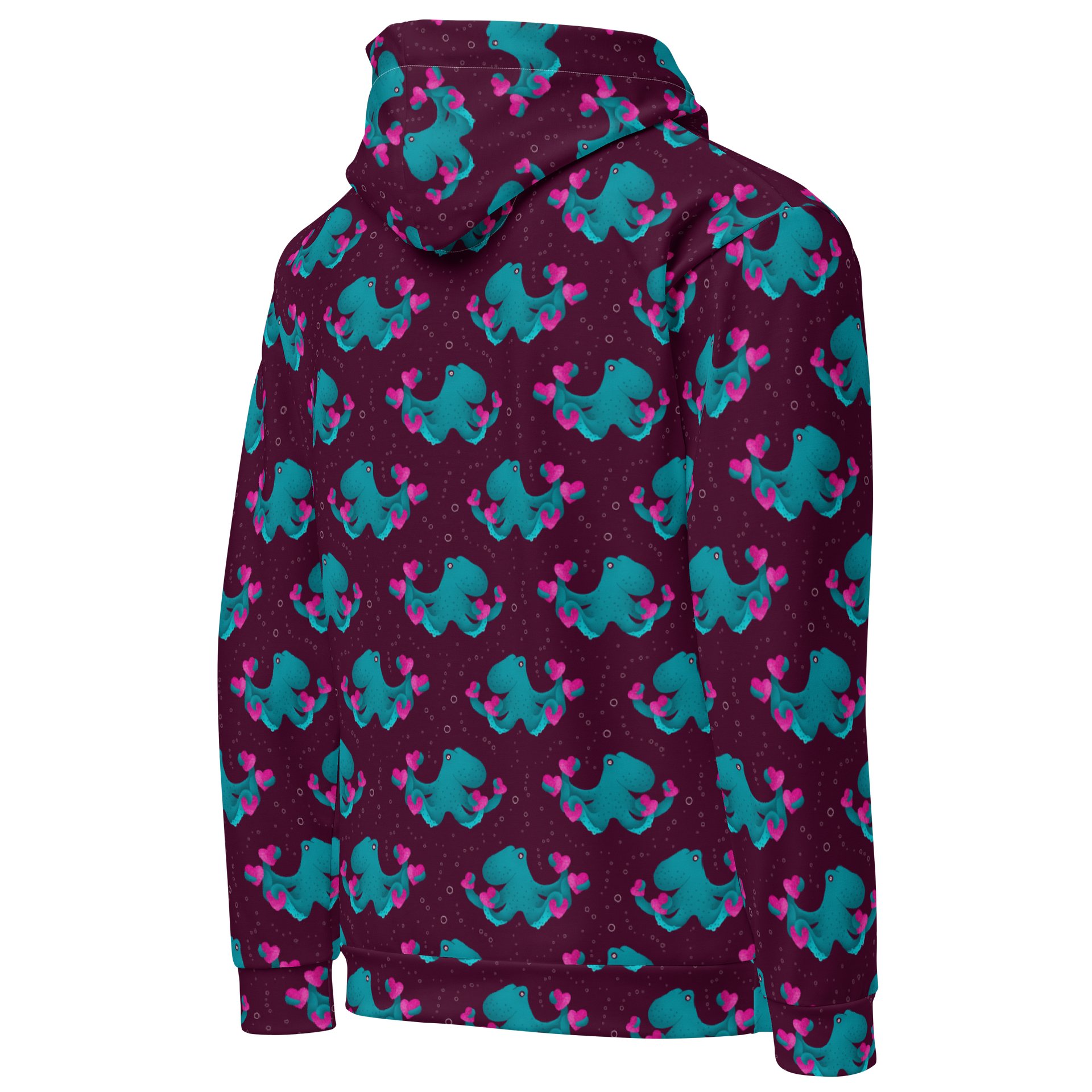 Octopus and Hearts Unisex Cotton Hoodie product image (4)