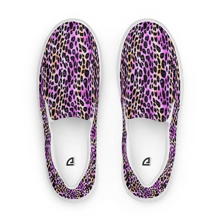 Purple Beige Leopard Women Canvas Shoes product image (1)