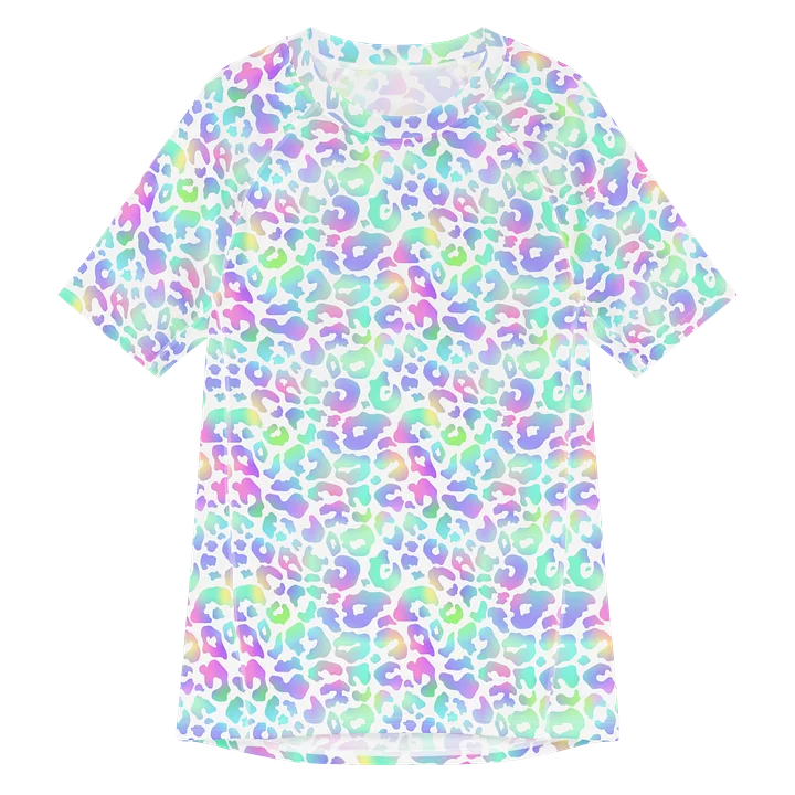 Leopard Print Pastel Rainbow Men’s Rash Guard product image (1)