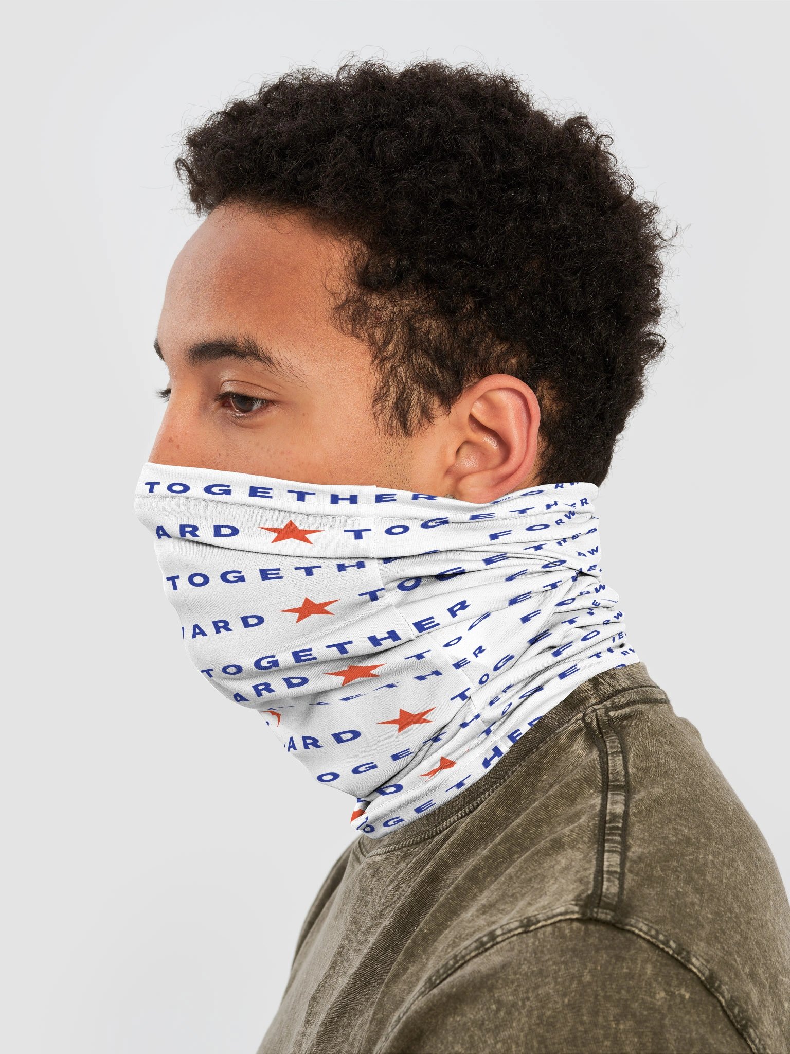 Forward Together Neck Gaiter in White product image (3)