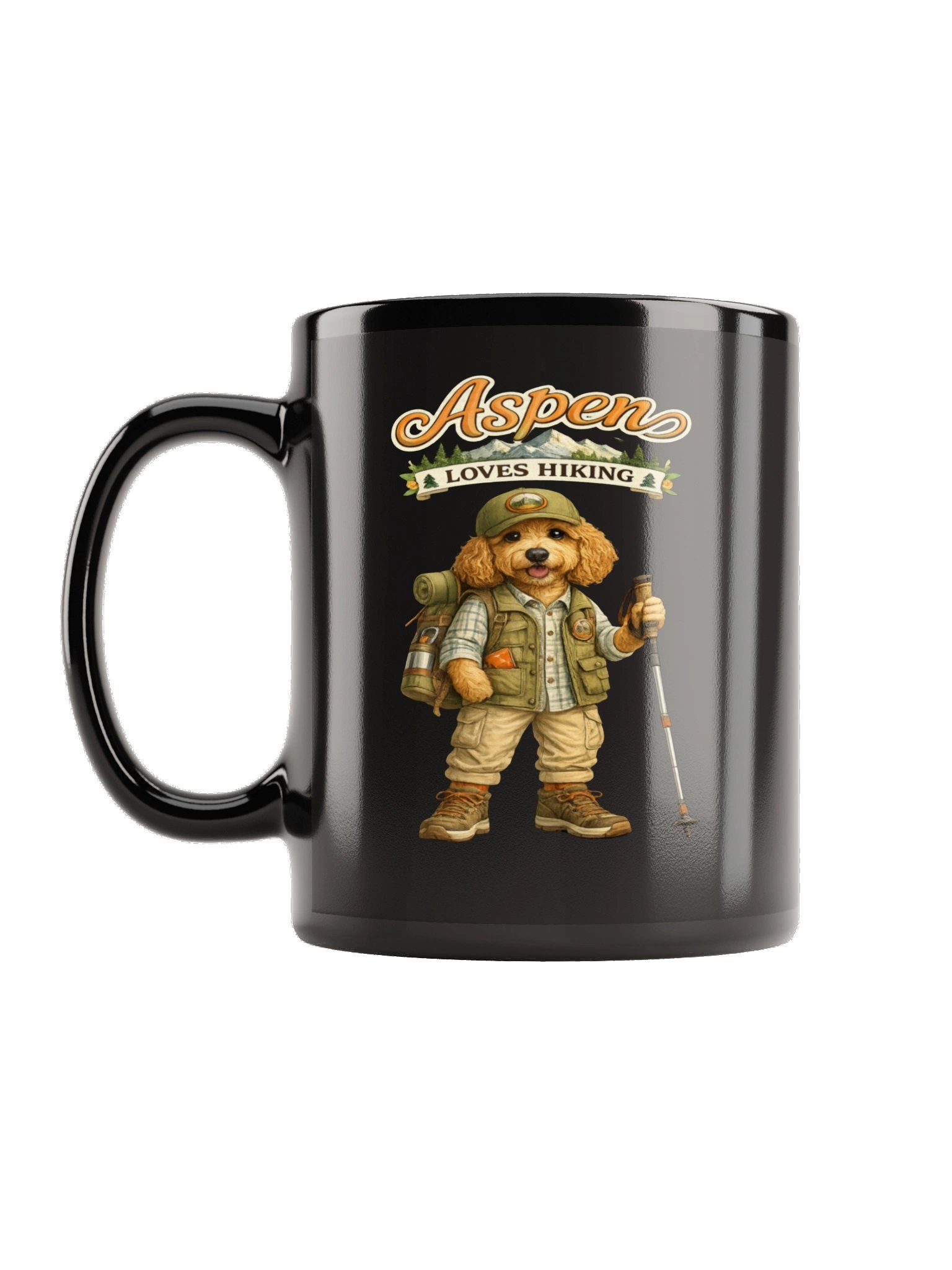 Aspen Loves Hiking Black Mug product image (1)