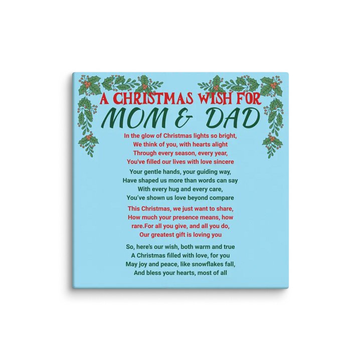 Mom Dad Christmas Wish Canvas product image (1)