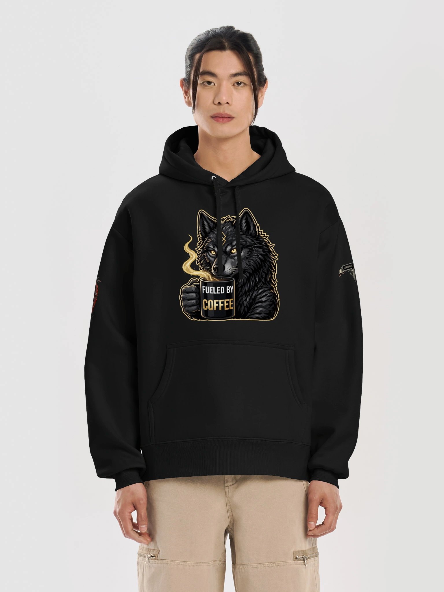 Fueled by Coffee Wolf Hoodie product image (23)