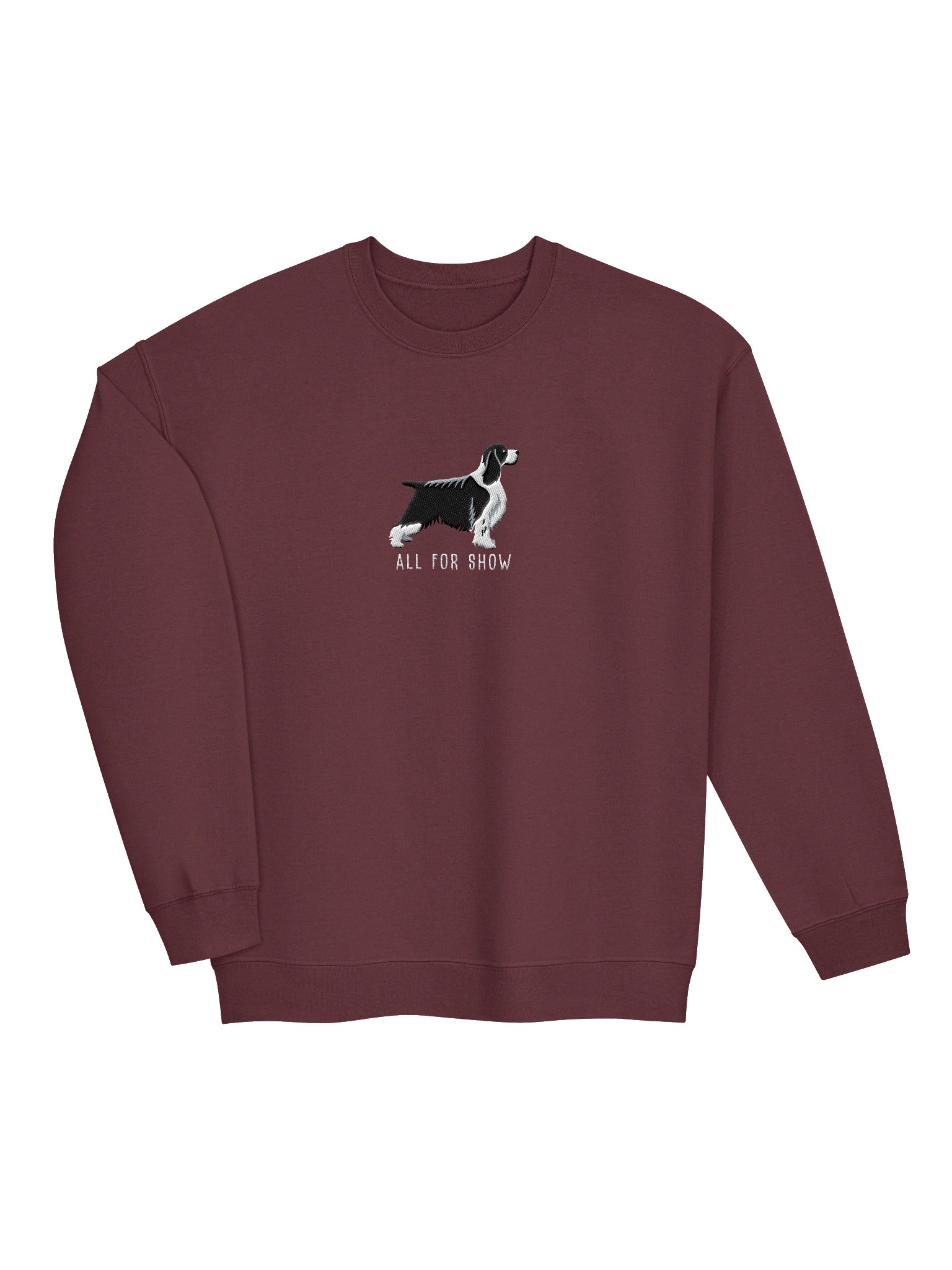 All For Show Sweatshirt (Embroidered) of an English Springer Spaniel(Black & White, Show Type) product image (6)