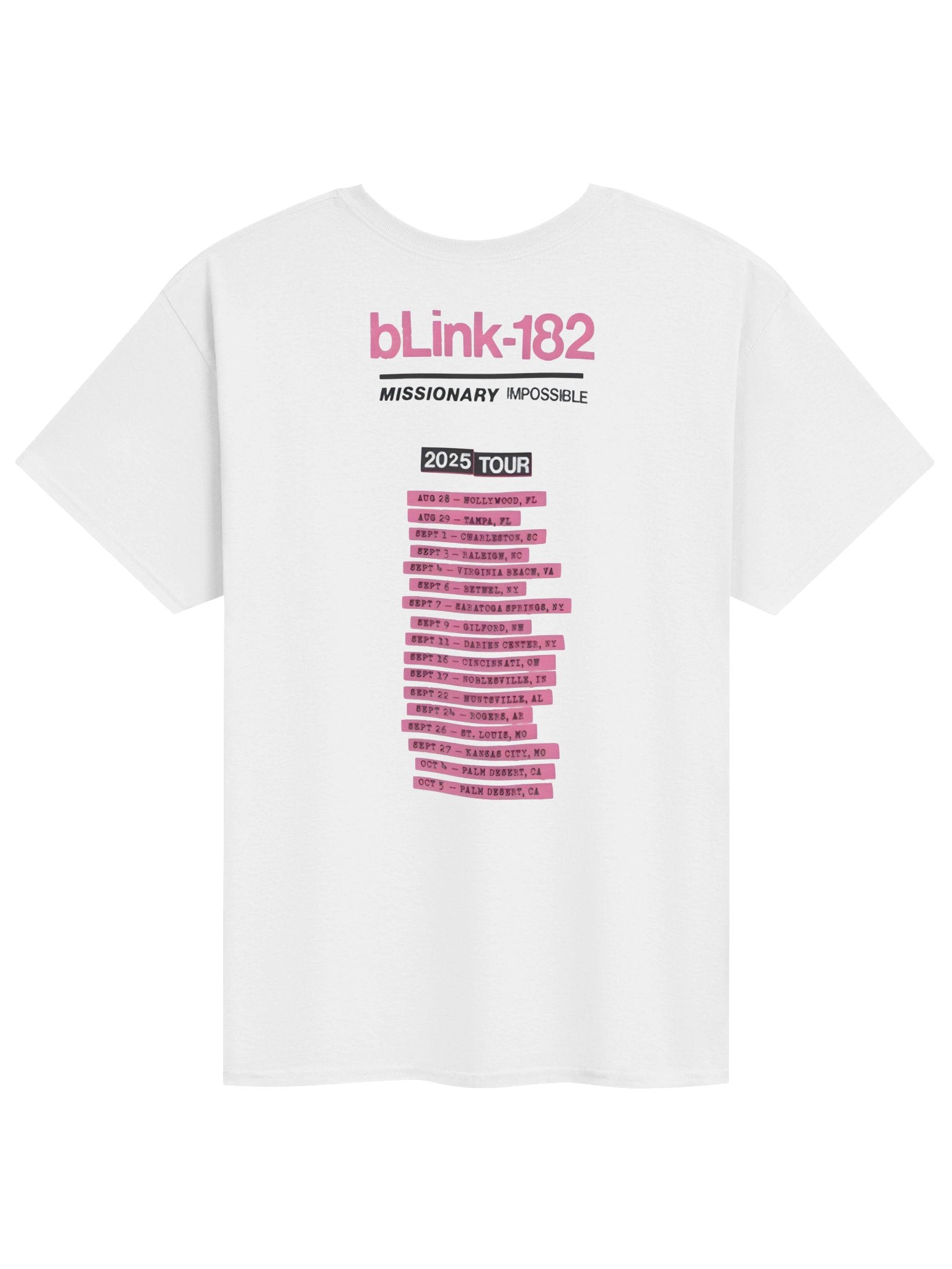 Blink-182 Missionary Impossible Tour White T-Shirt product image (2)