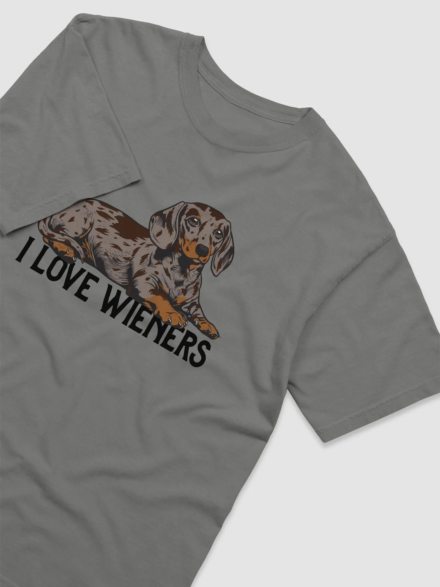 I Love Wieners T-Shirt of a Daschshund (Dapple | Funny T-Shirt for Wiener and Doxie Owners product image (6)