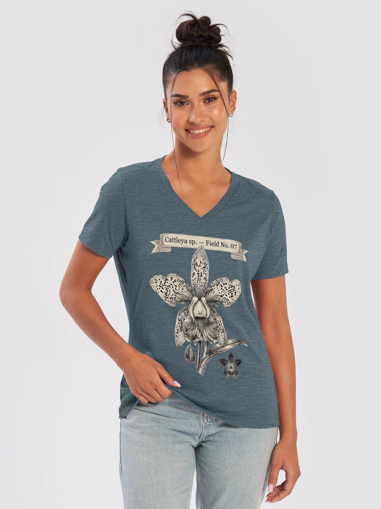 Cattleya Species Field No 7 v-neck t-shirt product image (2)