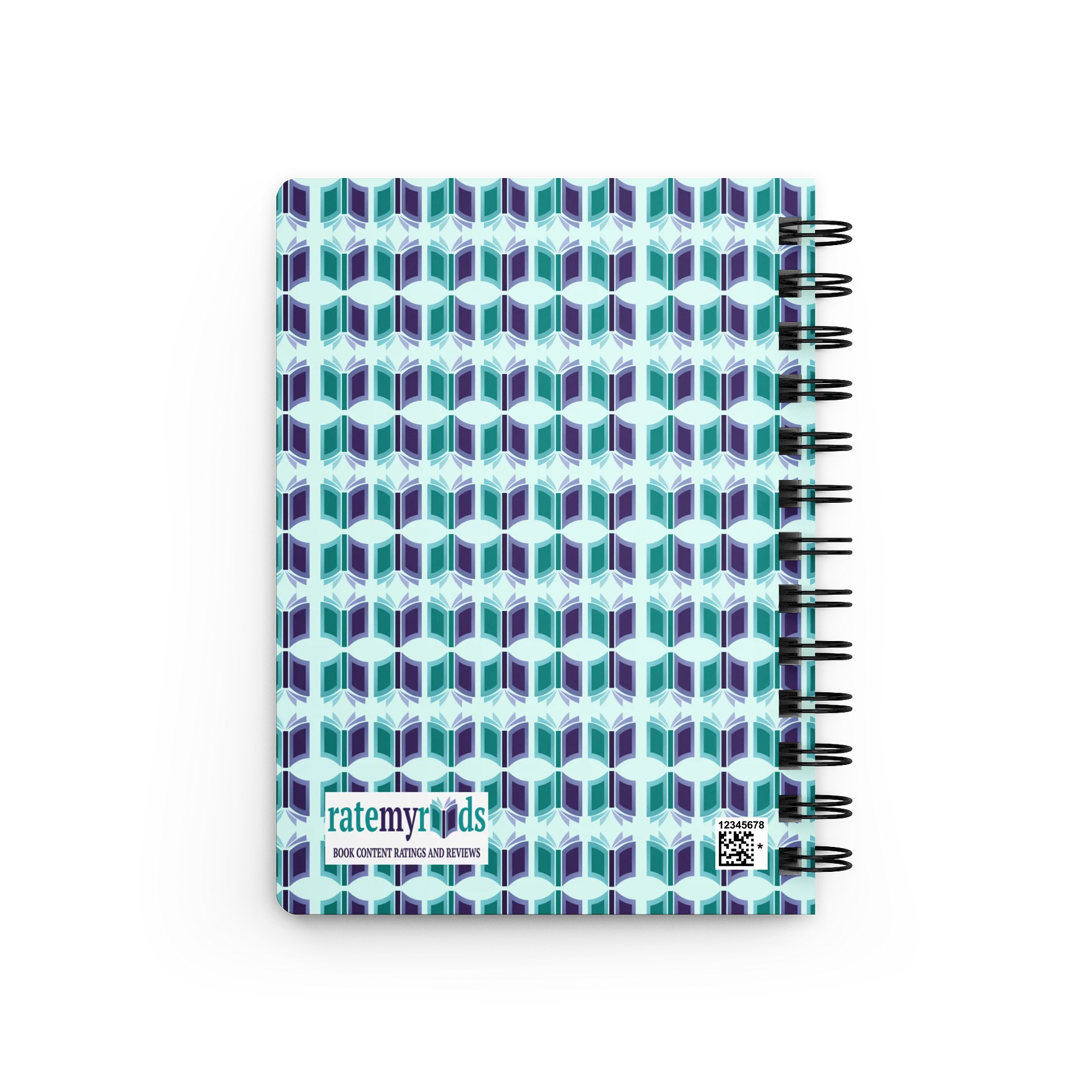 Bookish Spiral Notebook (Light Teal Background) product image (2)