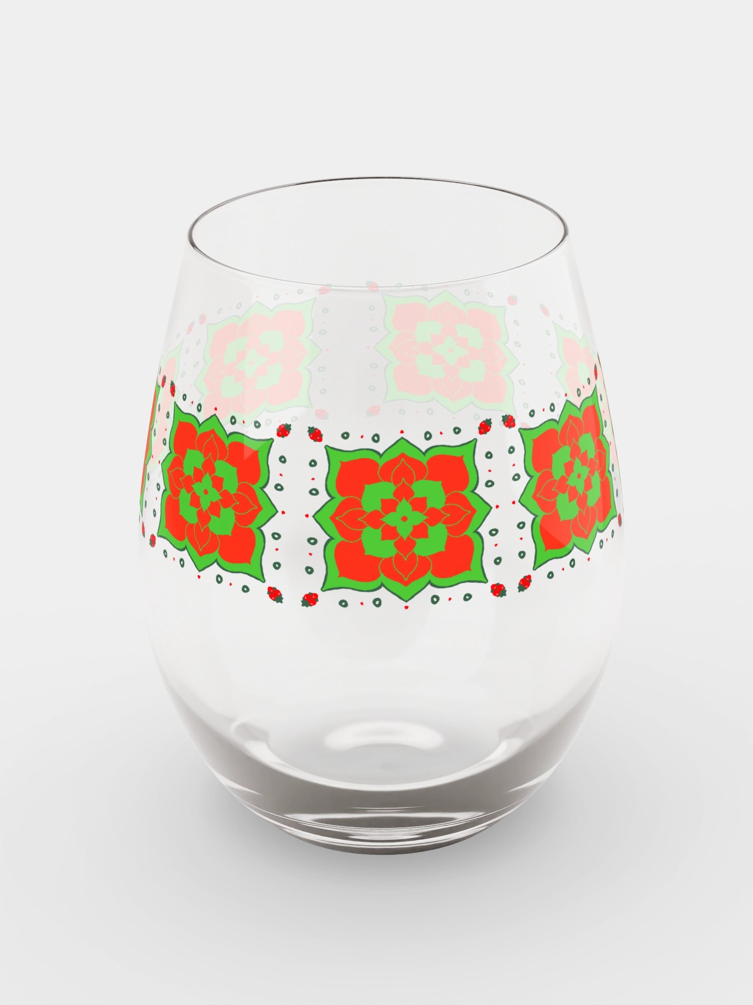 Poinsettia Joy Stemless Wine Glass product image (7)