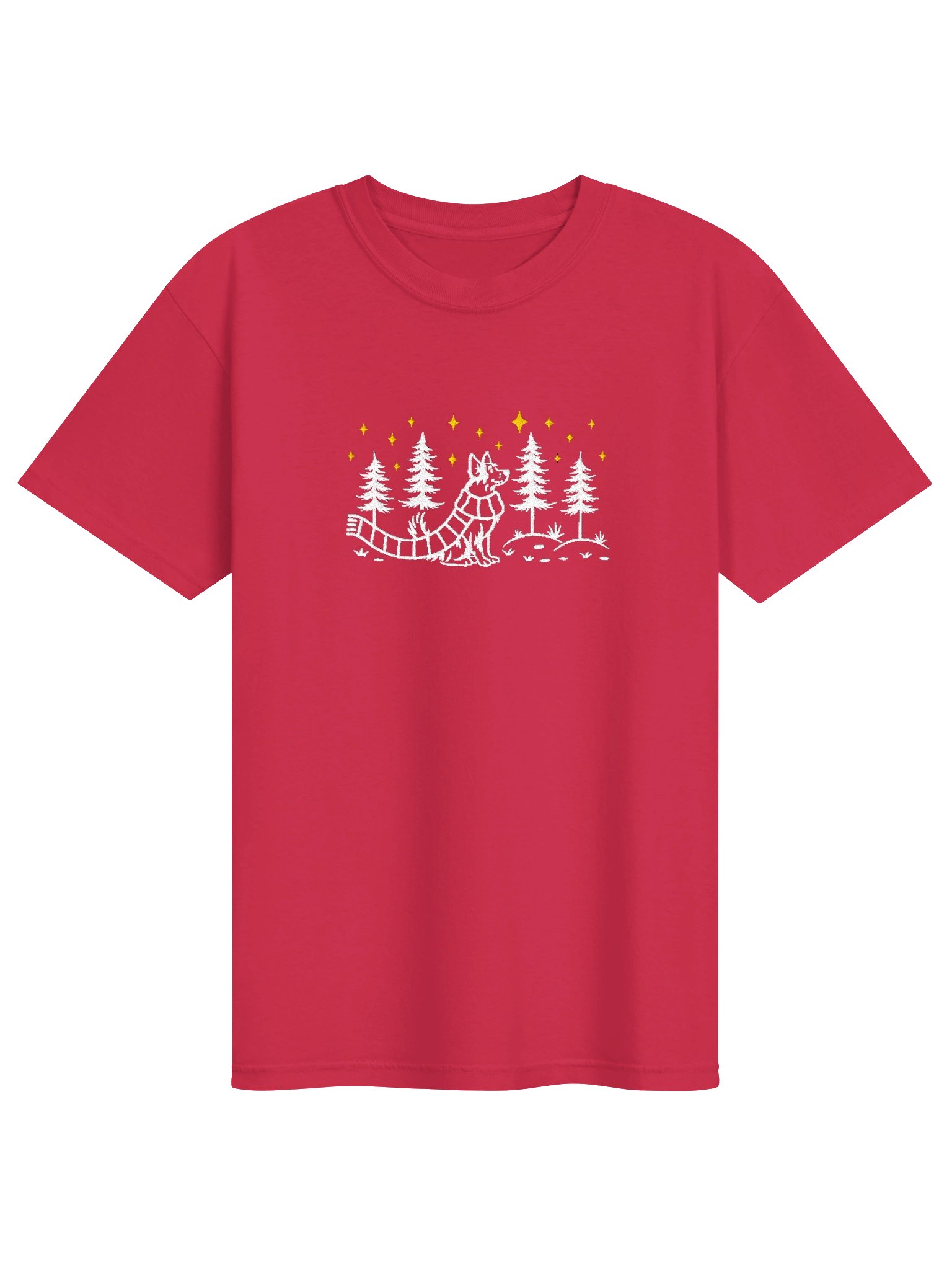 Australian Cattle Dog(2) Winter/Christmas Line Art Design Embroidered T-Shirt product image (37)