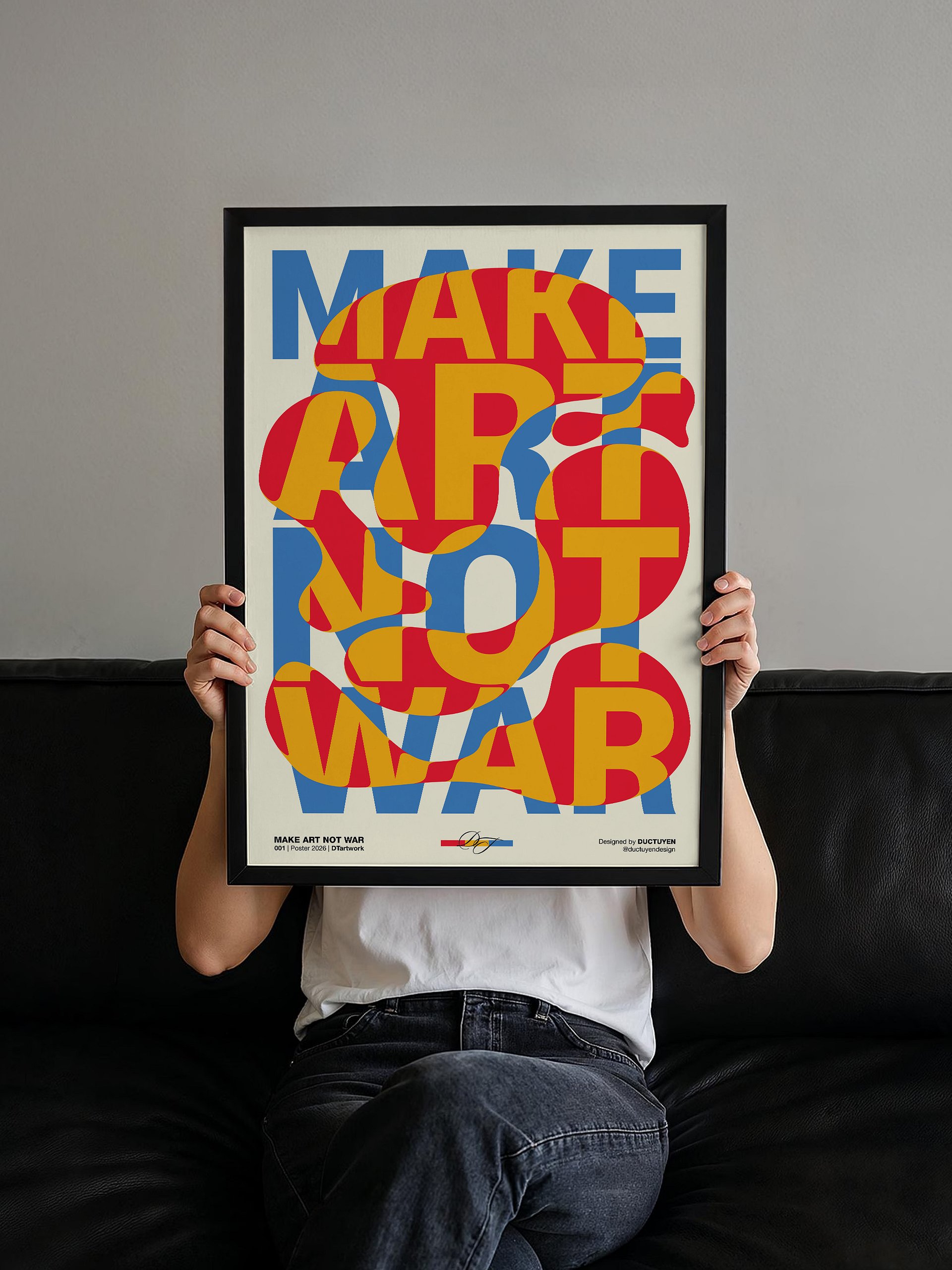 "MAKE ART NOT WAR" Typography Framed Poster product image (3)