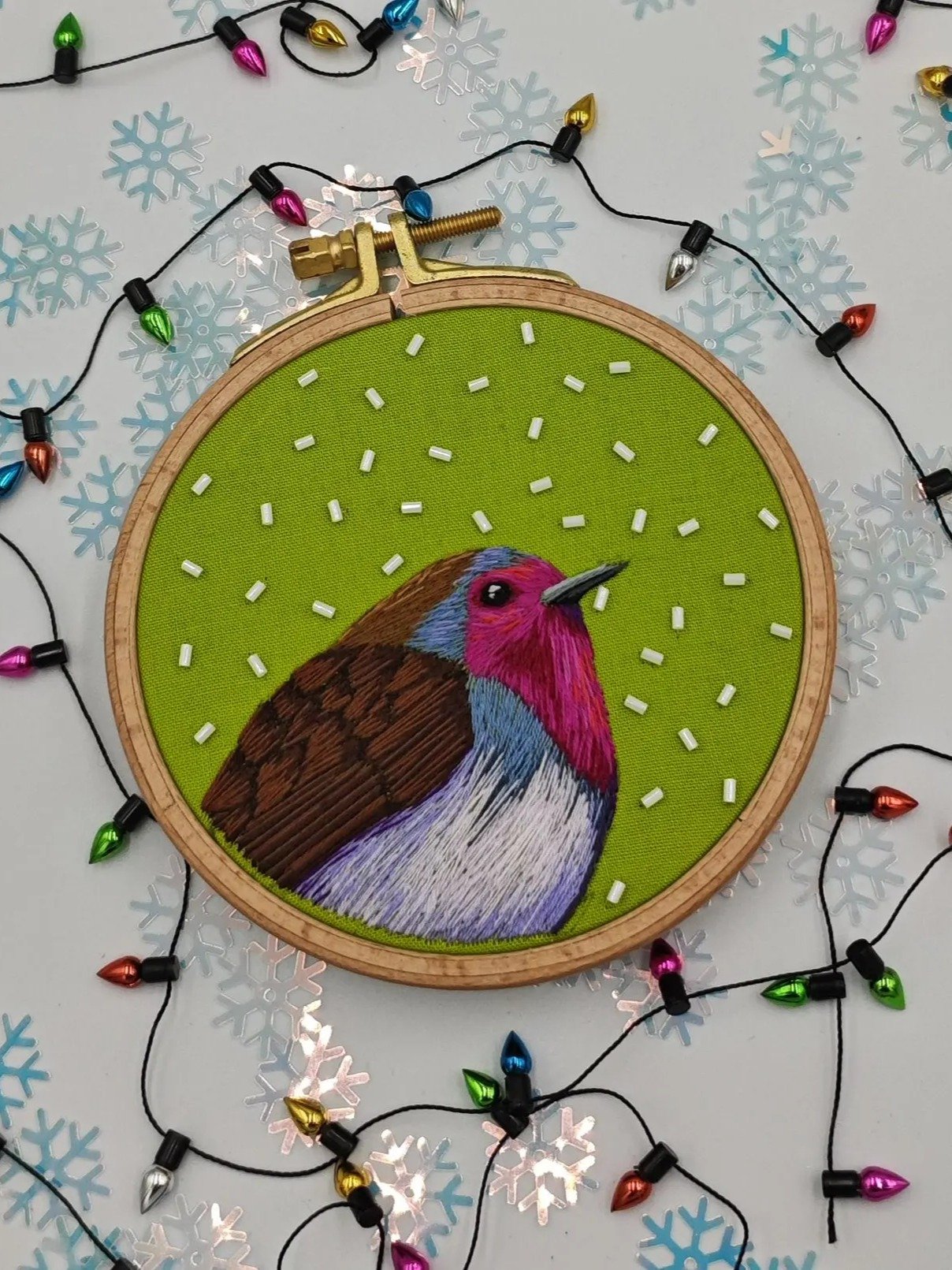 PDF Christmas embroidery pattern bundle, robin and holly product image (3)