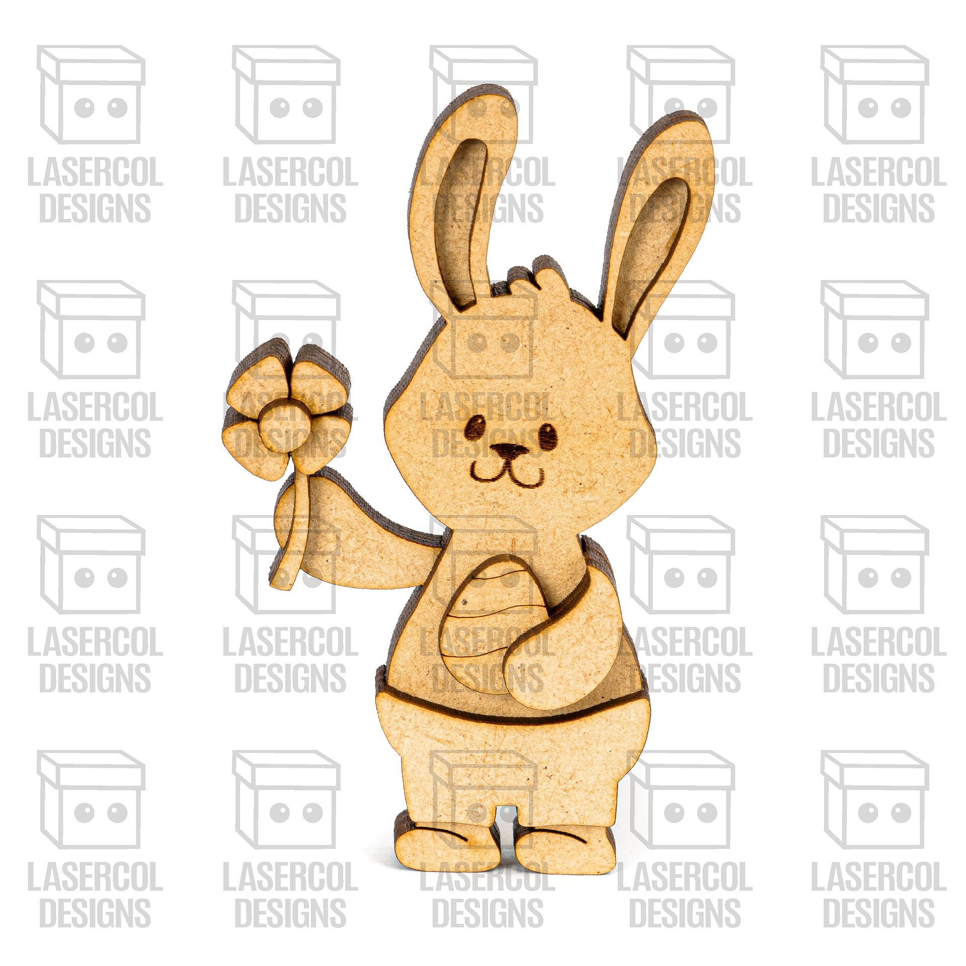 Cute Easter Bunny Figurines Set 1 - Laser Cut Files product image (7)