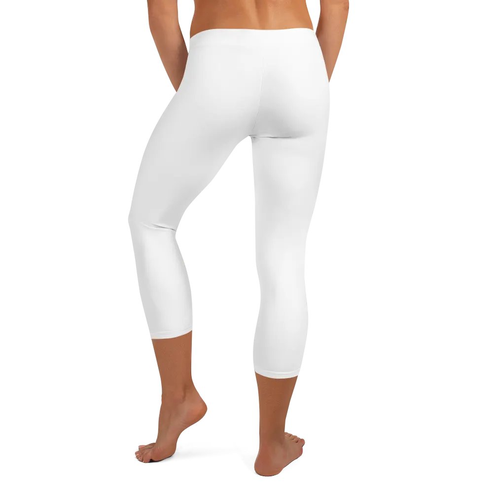 TDS Music Women's Capri Leggings - White with Musical Note Logo product image (6)