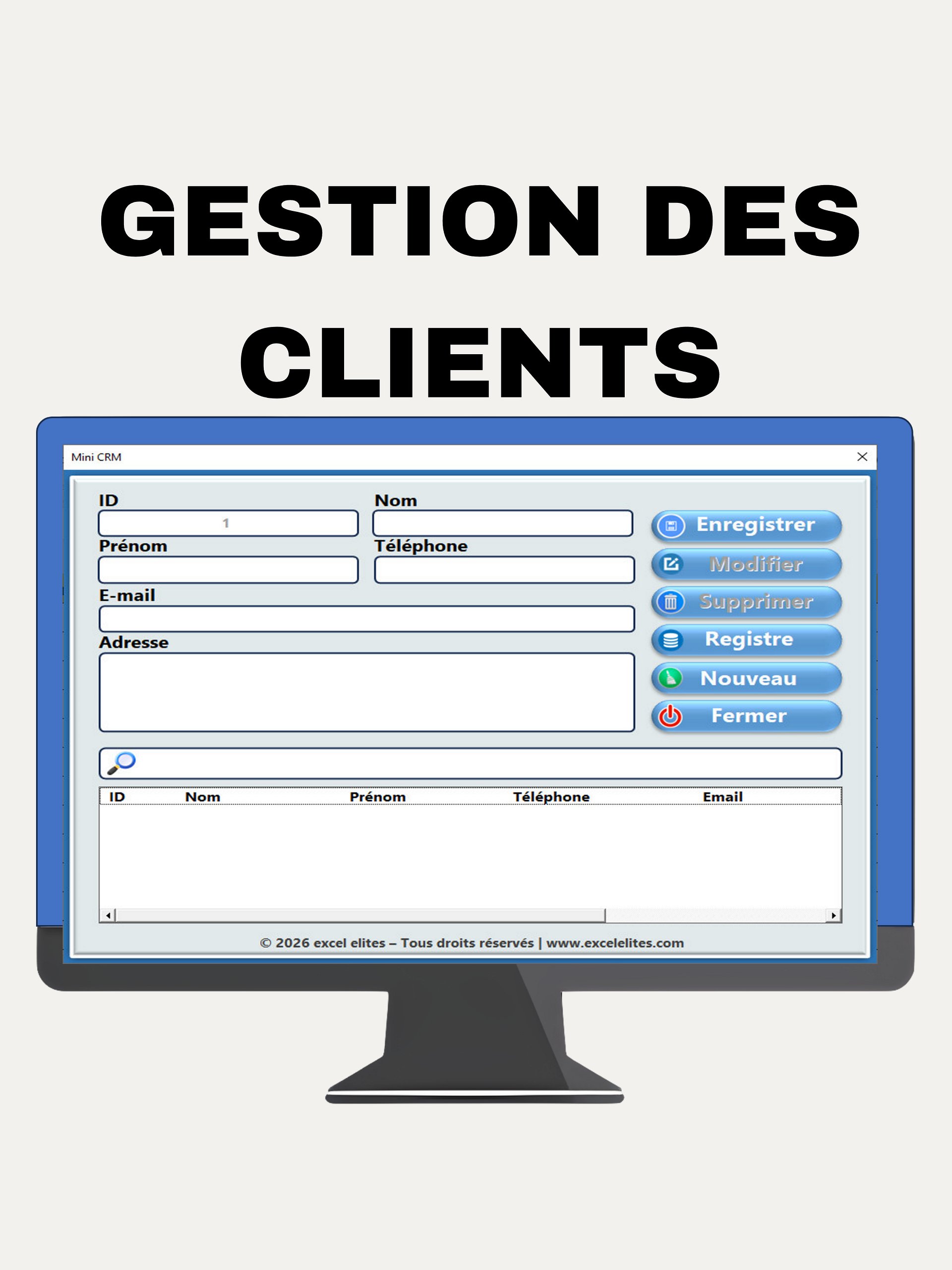 Gestion de Clients sur Excel - Simple et Efficace product image (1)