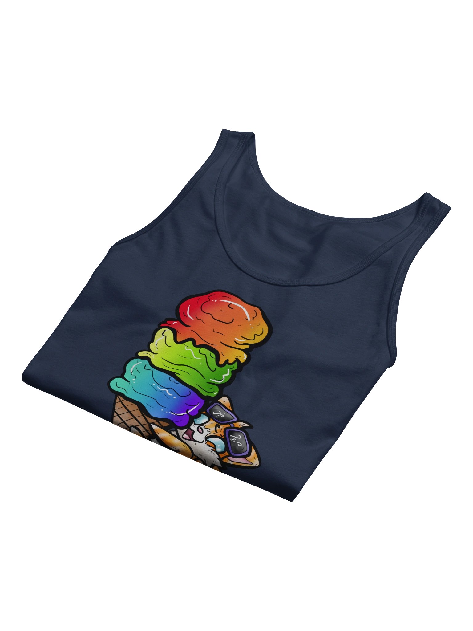 Arcade Warrior Rainbow Ice Cream Cat Logo Men's Tank Top product image (46)