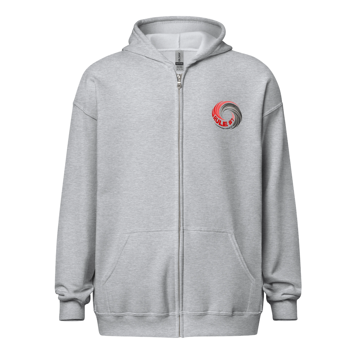 Rule 7 Zip Hoodie Pewter And Red Rule 7 rule-7-zip-hoodie-pewter-and-red-rule-7