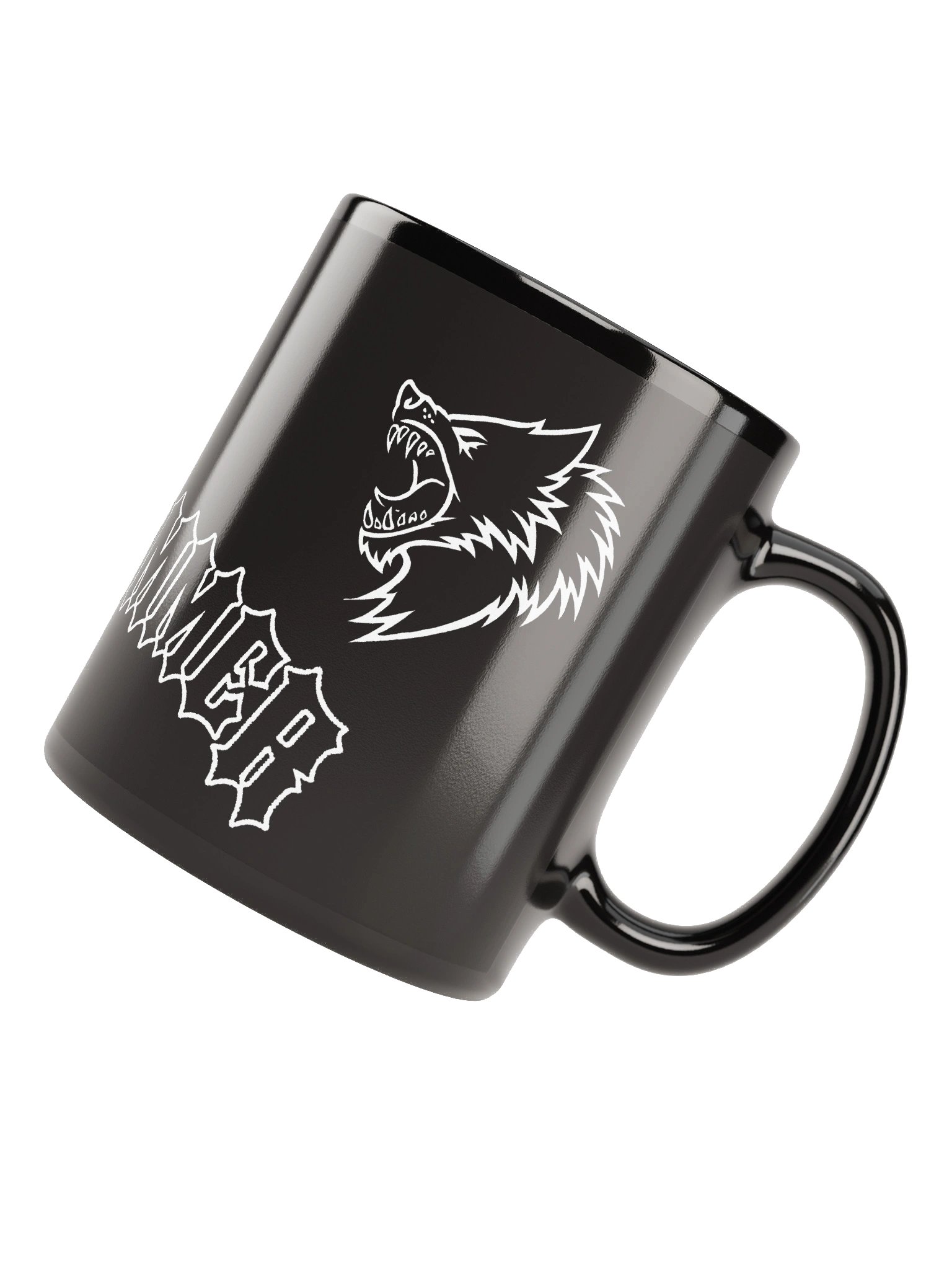 TWO WOLVES BLACK CERAMIC MUG product image (4)