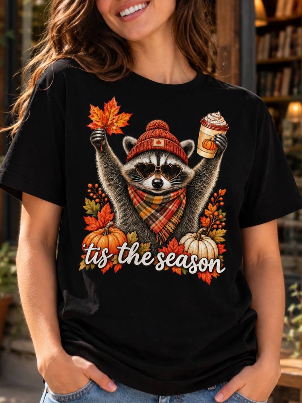 Tis the Season Raccoon Fall T-Shirt product image (2)