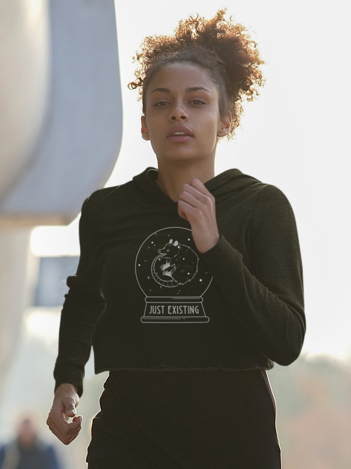 Just Existing fleece crop hoodie product image (1)
