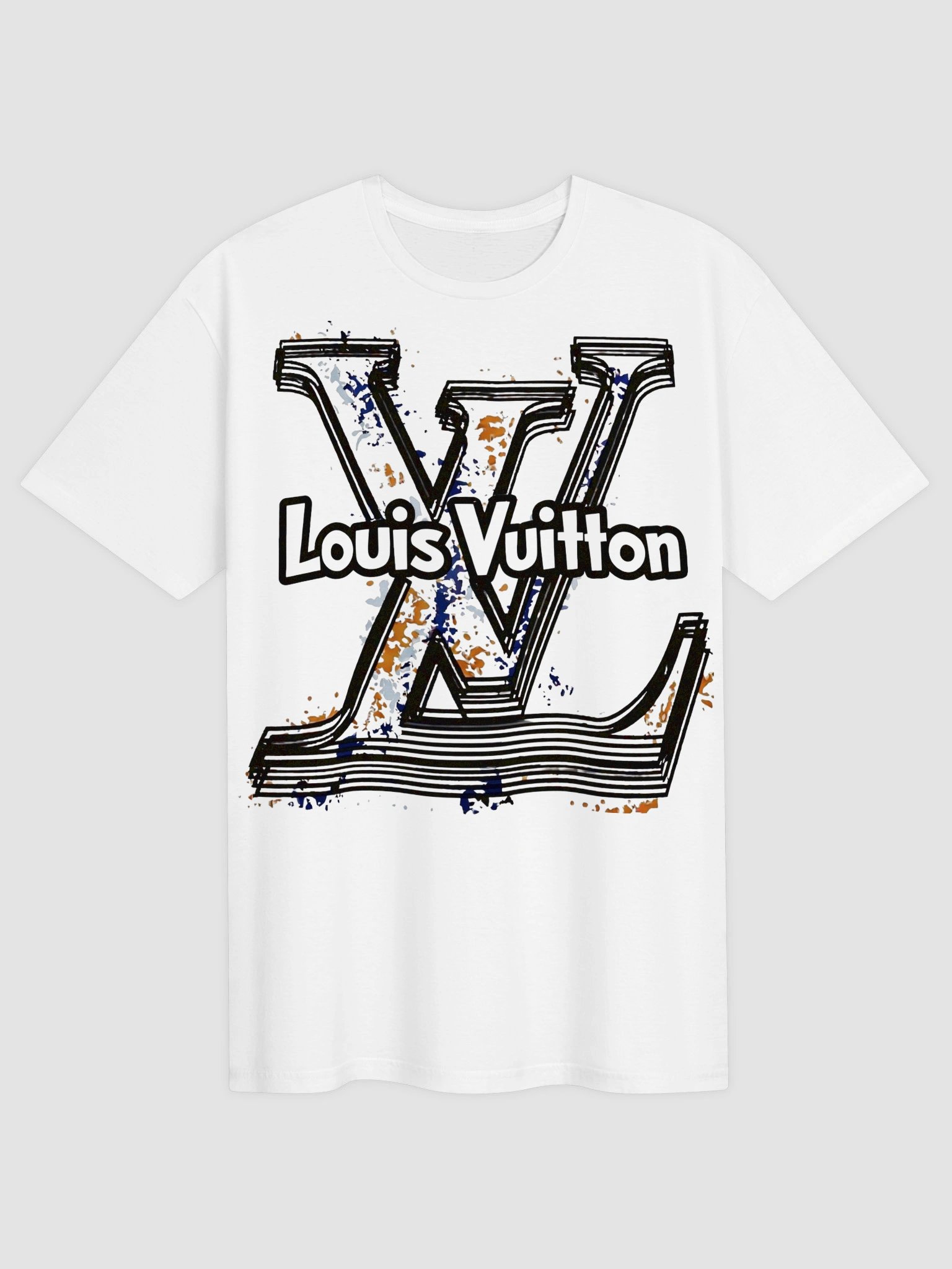 Louis Vuitton LV Logo Inspired T-Shirt | Paint Splatter Graphic Design | Luxury Streetwear Designer Tee product image (2)