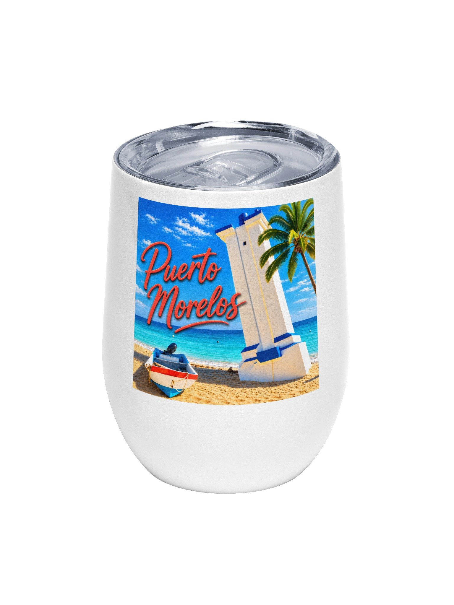 Puerto Morelos Watercolors Wine Tumbler product image (1)