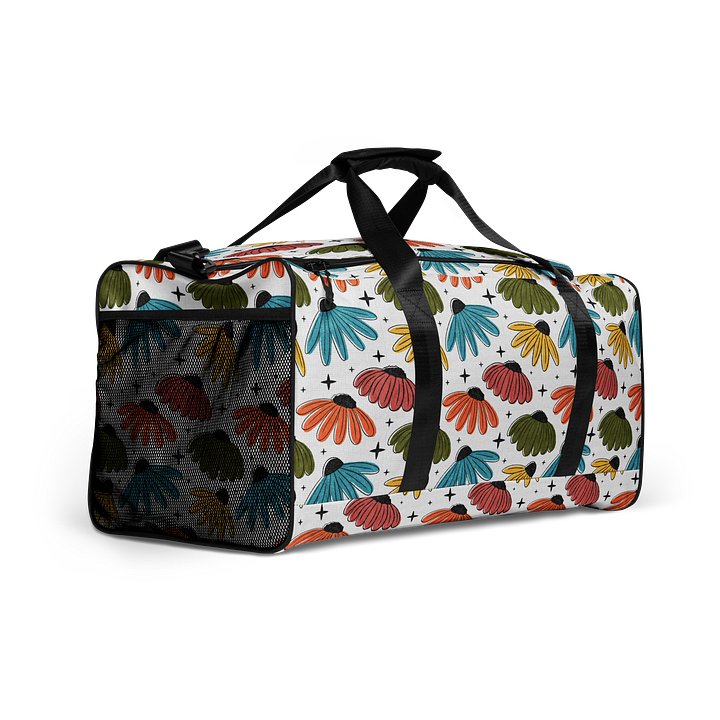 Retro Halftone Coneflowers Duffel Bag product image (2)