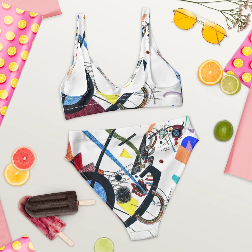 Abstract Lithographic Pattern Design High Waisted Bikini - V2 product image (7)