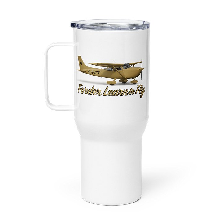 C‑FLTF Yellow Plane Travel Mug — ForderLearnToFly product image (1)