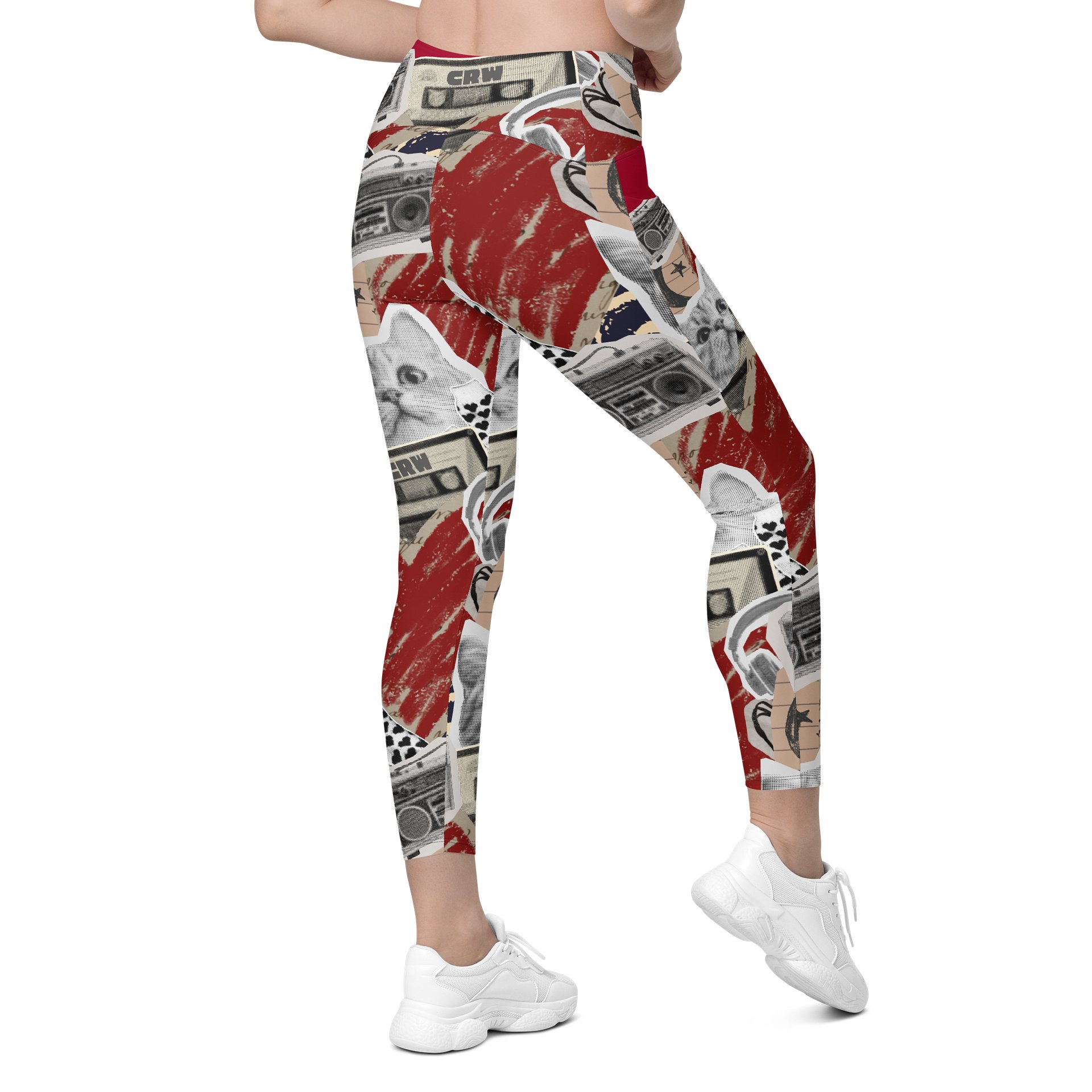 Favorite Things Nostalgic Collage Yoga Pants with Cat product image (8)