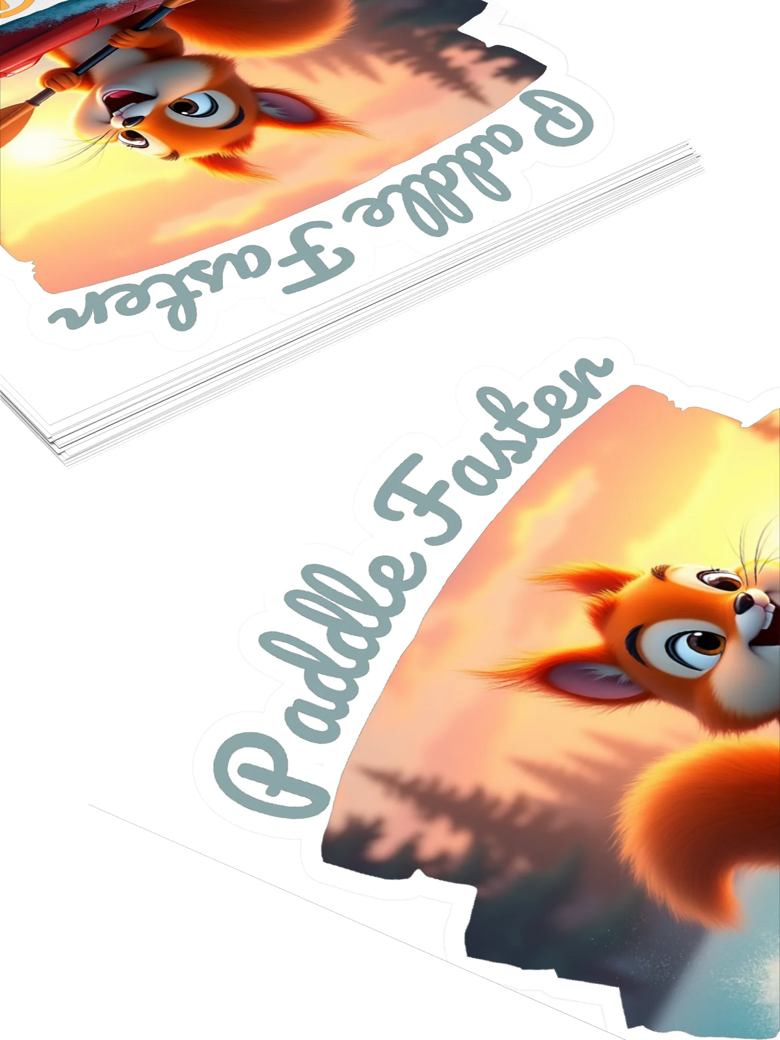 Paddle Faster, I Hear Acorns – Funny Kayaking Red Squirrel Kiss Cut Sticker product image (4)