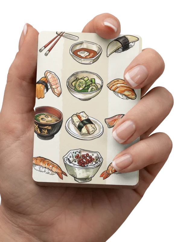 Japanese Sushi Poker Playing Cards | Cute Watercolor Bento Illustration Deck product image (3)