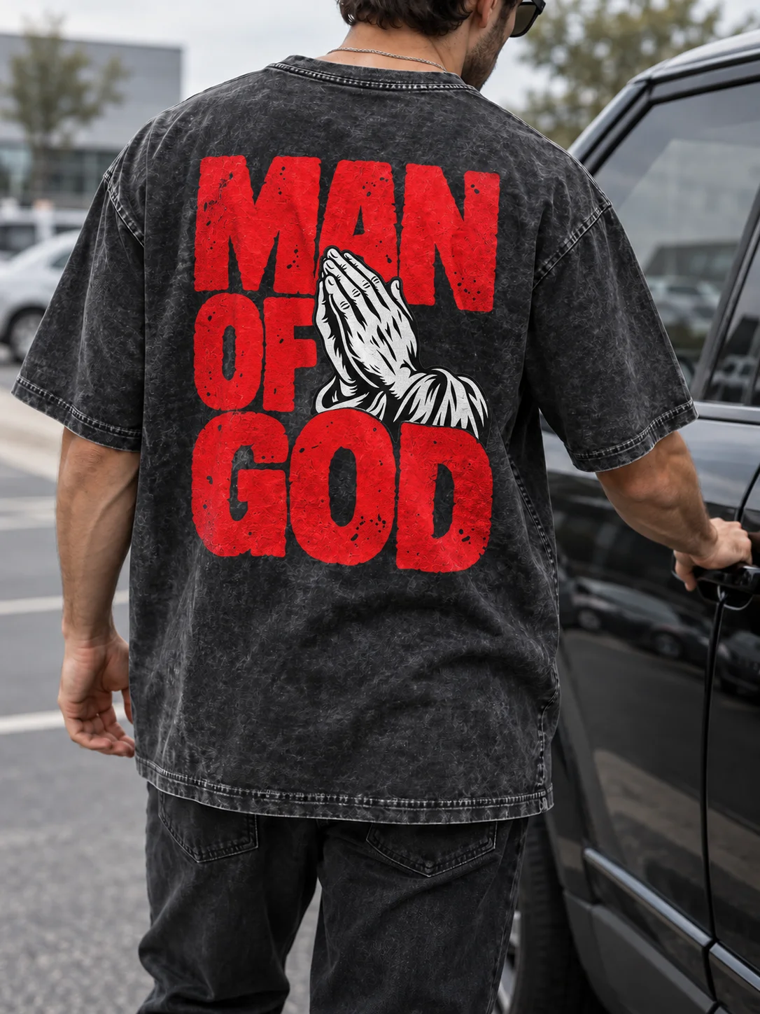 Man of God PNG – Christian Praying Hands Shirt Design product image (1)