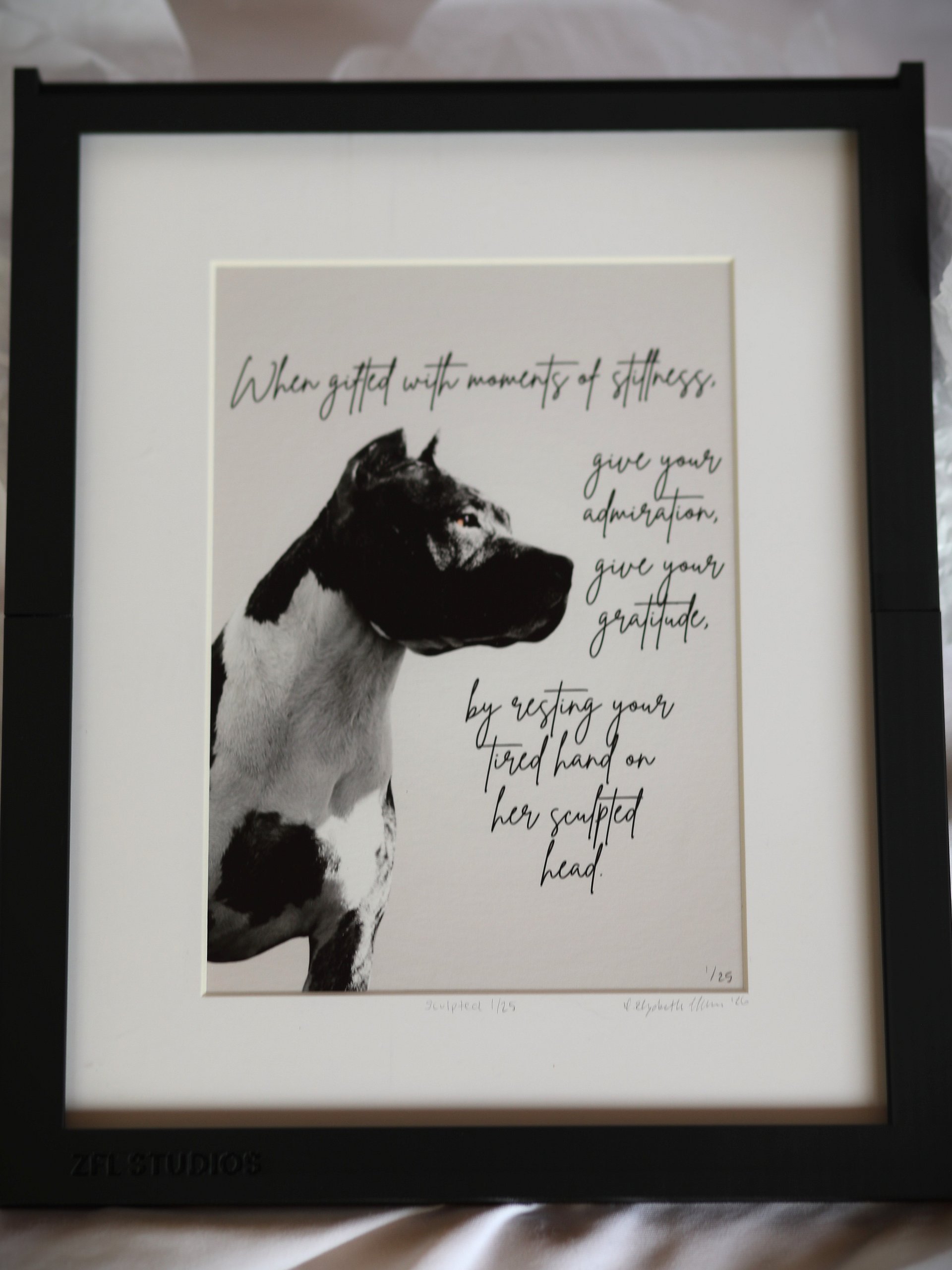 Sculpted American Pit Bull Terrier Fine Art Print: Signed Giclée, Original Poetry Wall Art product image (1)