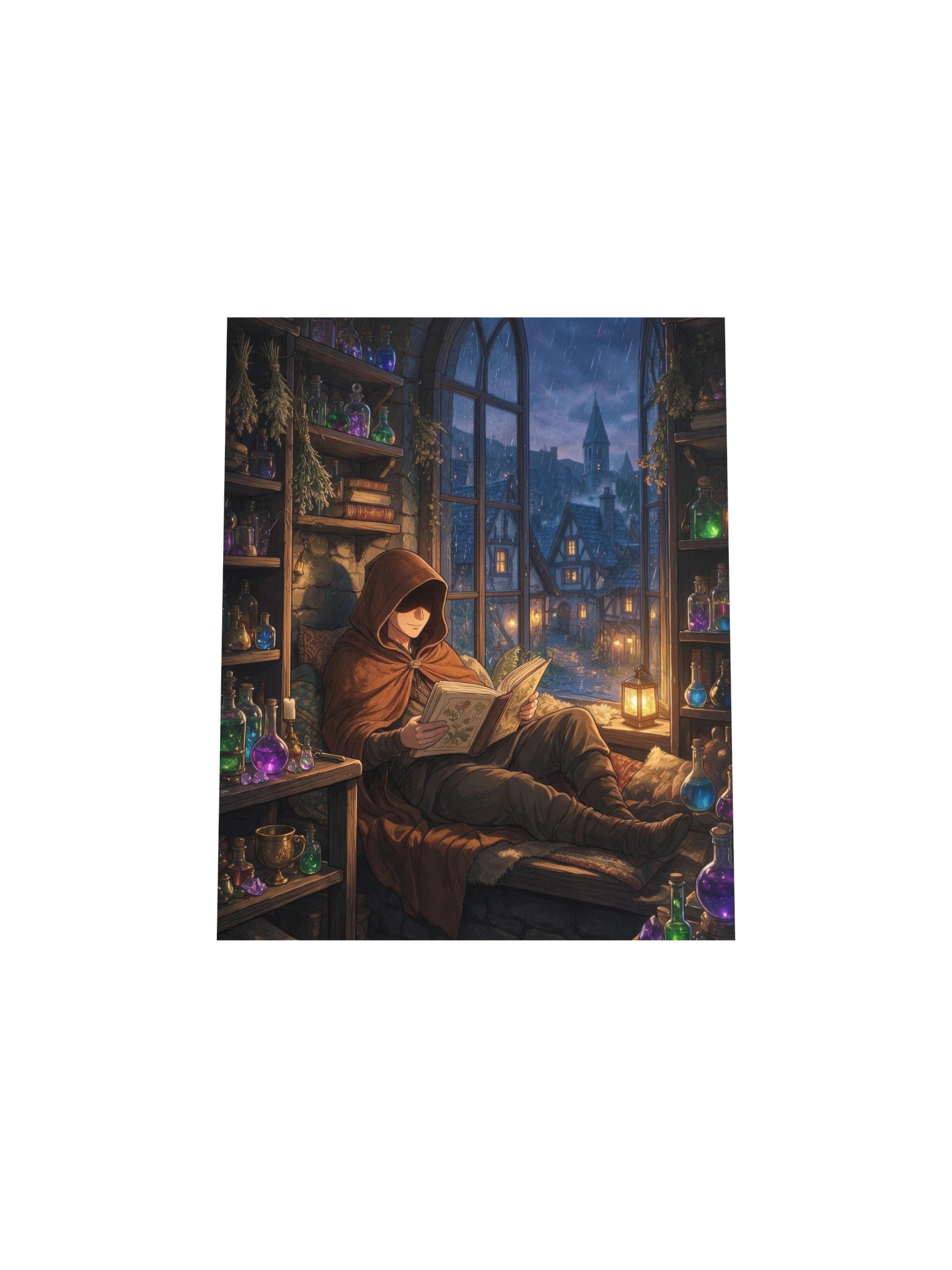 Rainy Night at the Apothecary — Bard's Reading Nook Art Print product image (16)