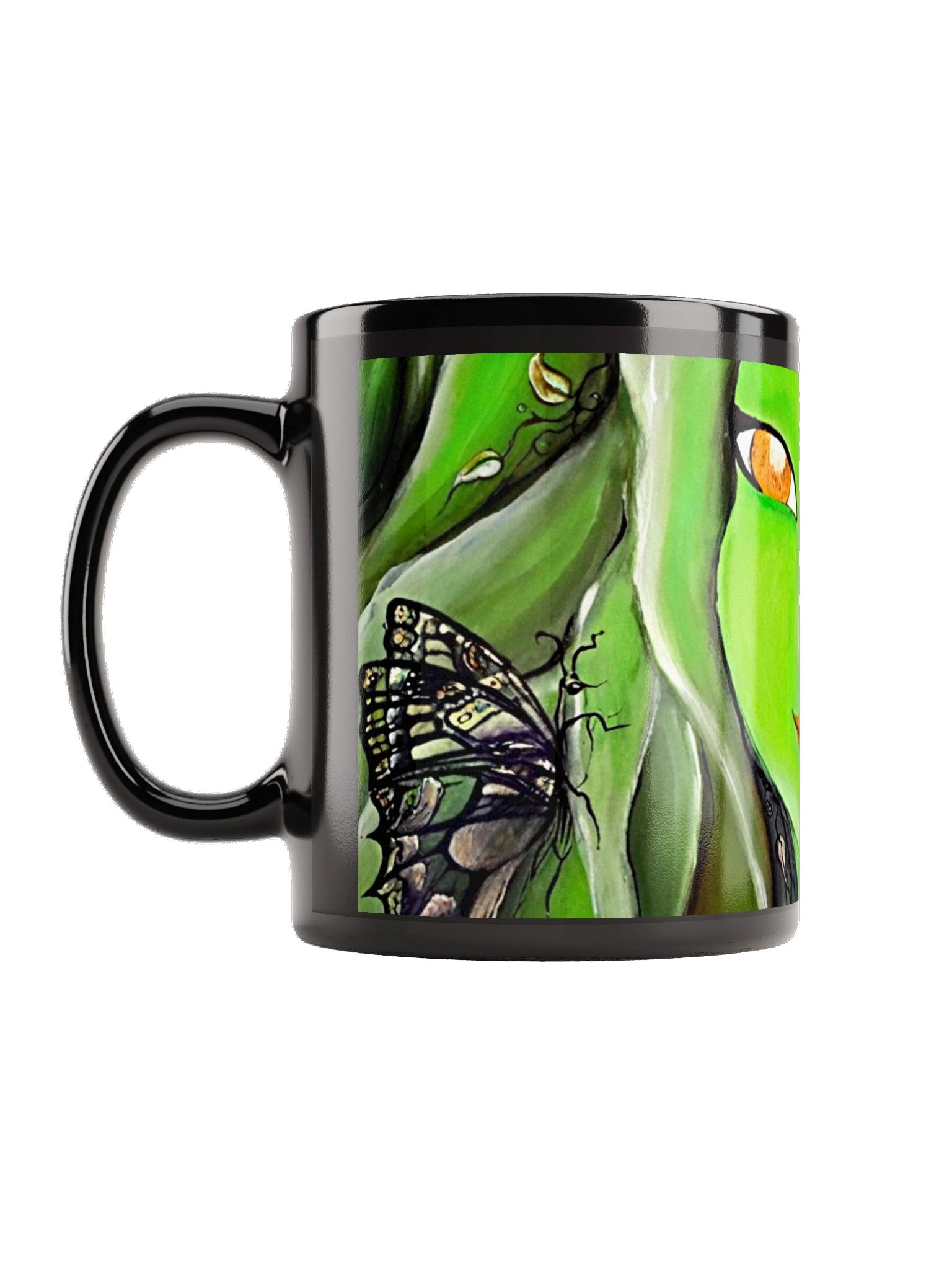 Spring Fairy black glossy mug product image (1)