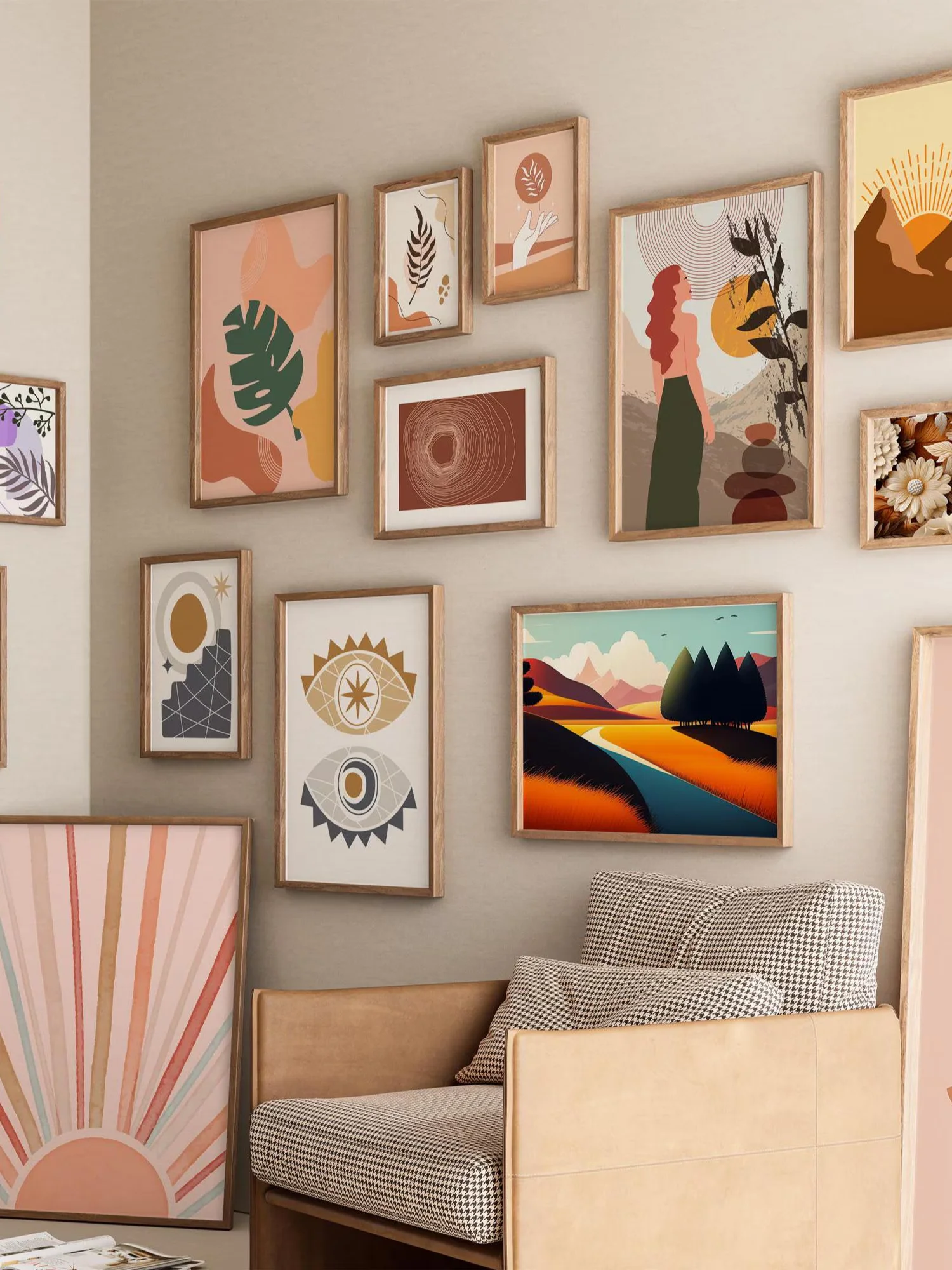Boho Wall Collage Mega Bundle, Set of 1250 Digital Download product image (10)