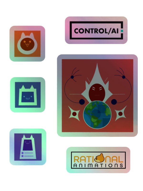 What if AI keeps getting smarter? Holographic Stickers product image (1)