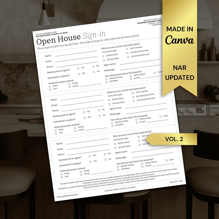 Real Estate Open House Sign-In Vol. 2 product image (1)