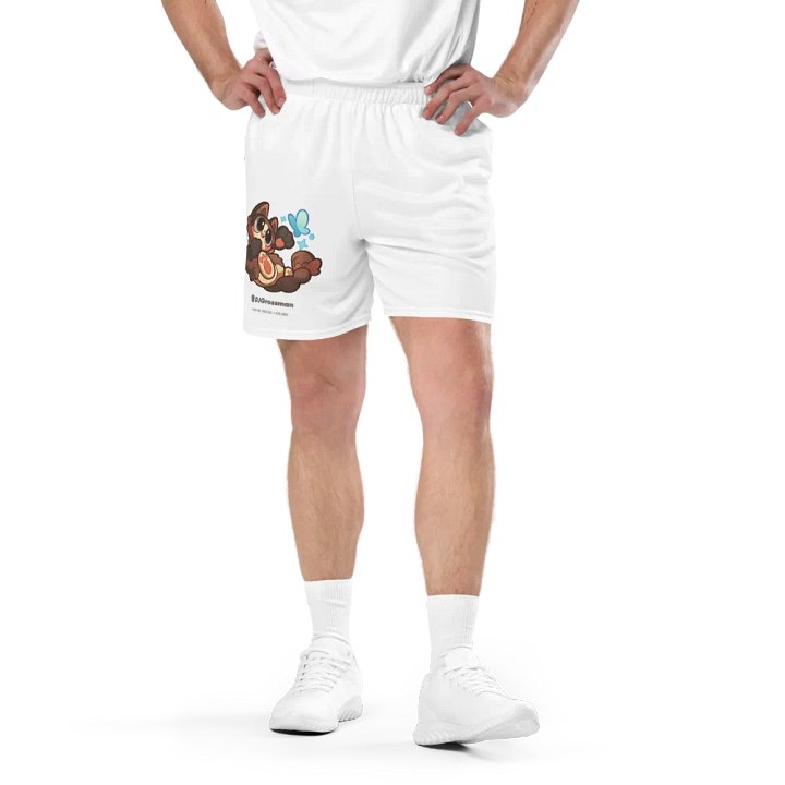 Playing Terra • All-Over Print Recycled Unisex Mesh Shorts (White) product image (2)