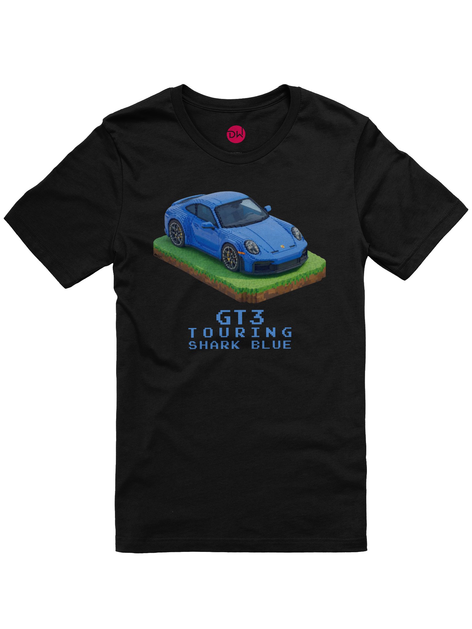 Shark Blue Porsche 911 GT3 Touring Shirt (Pixel, Retro, Minecraft) product image (3)