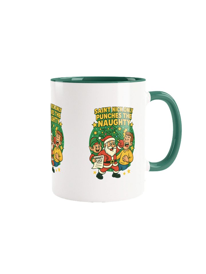 Saint Nick Only Punches The Naughty (Christmas Mug) product image (3)